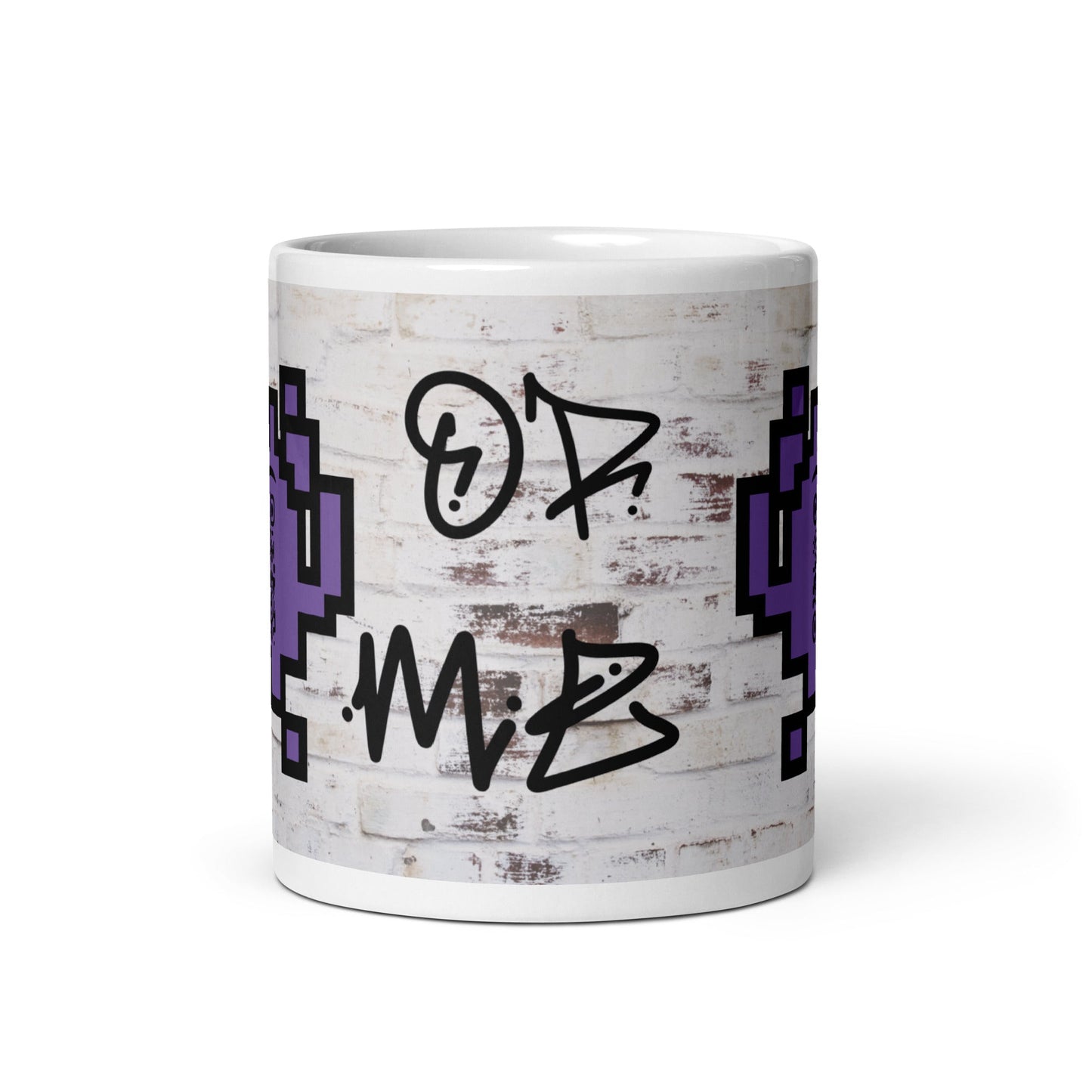 Graffiti Wall Alien Emoji QR Code Mug - For The Gamers