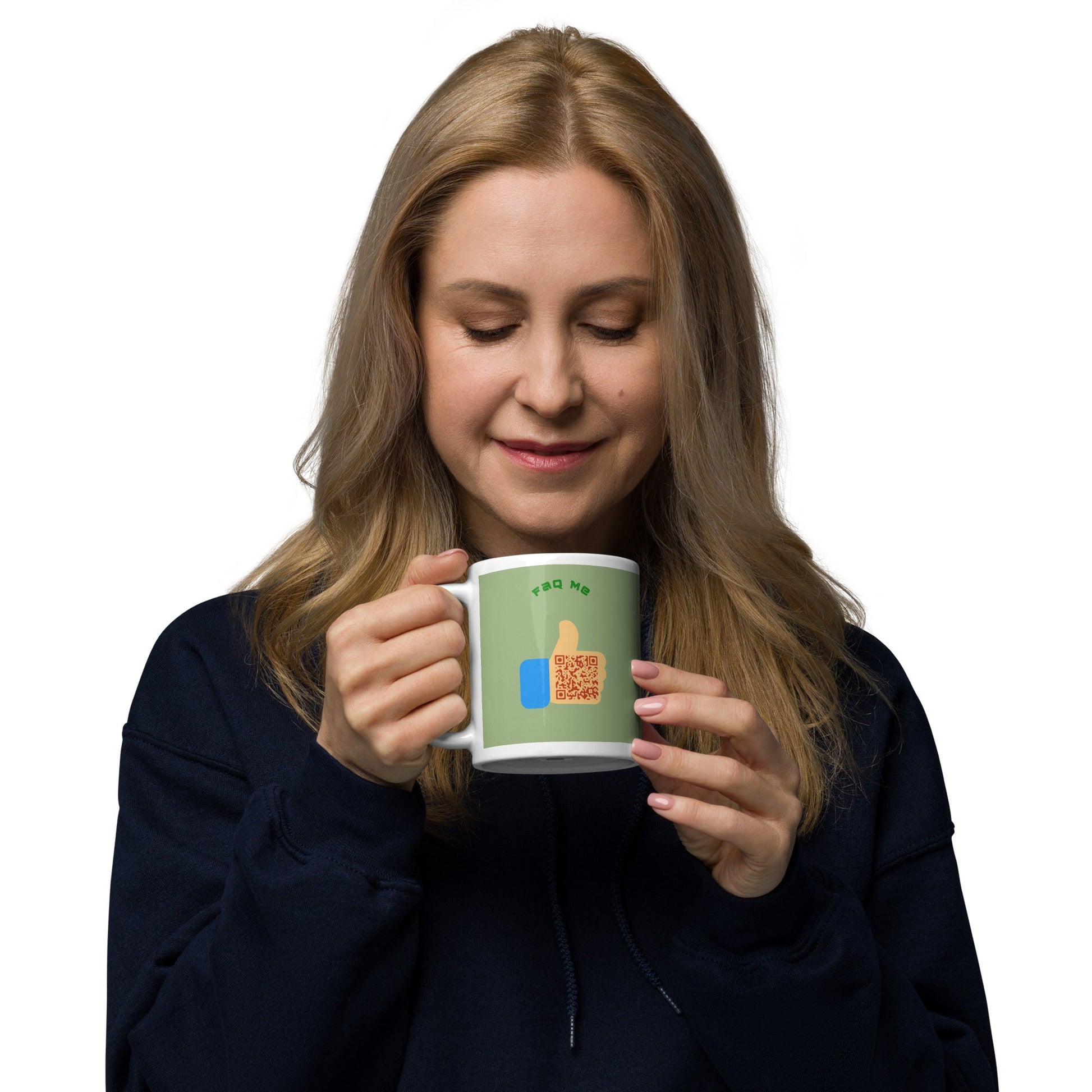 FAQ Me Personalized QR Code Pistachio mug