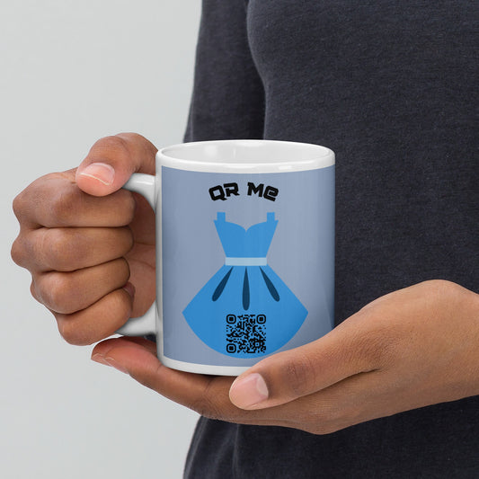 Dress Emoji Personalized QR Code mug