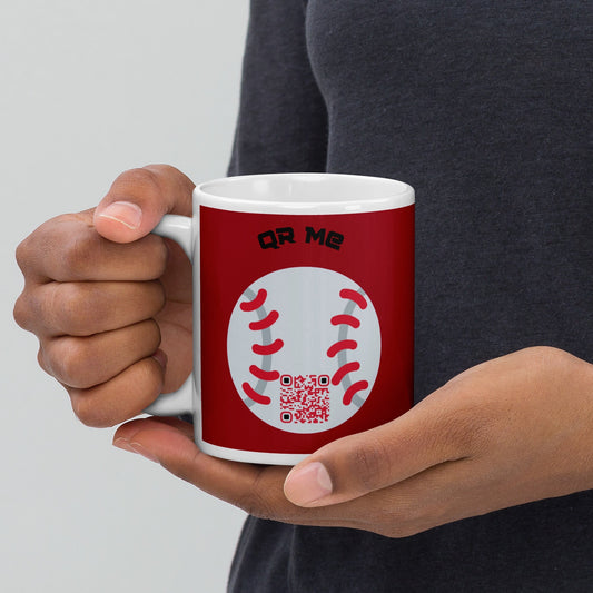 Baseball Emoji Personalized QR Code mug