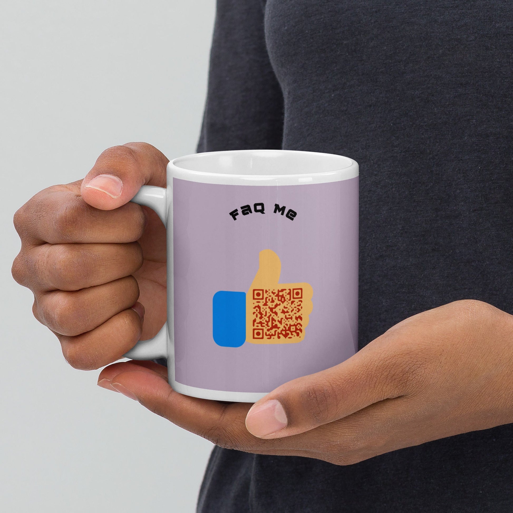 FAQ Me Personalized QR Code Lavender mug