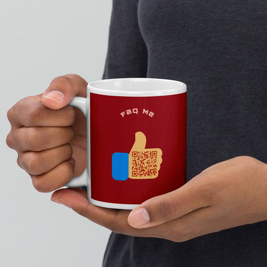 FAQ Me© Personalized QR Code Dark Red mug