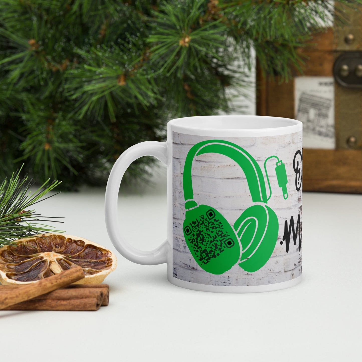 Graffiti Wall Art QR Code Mug β Share Your Music in Style