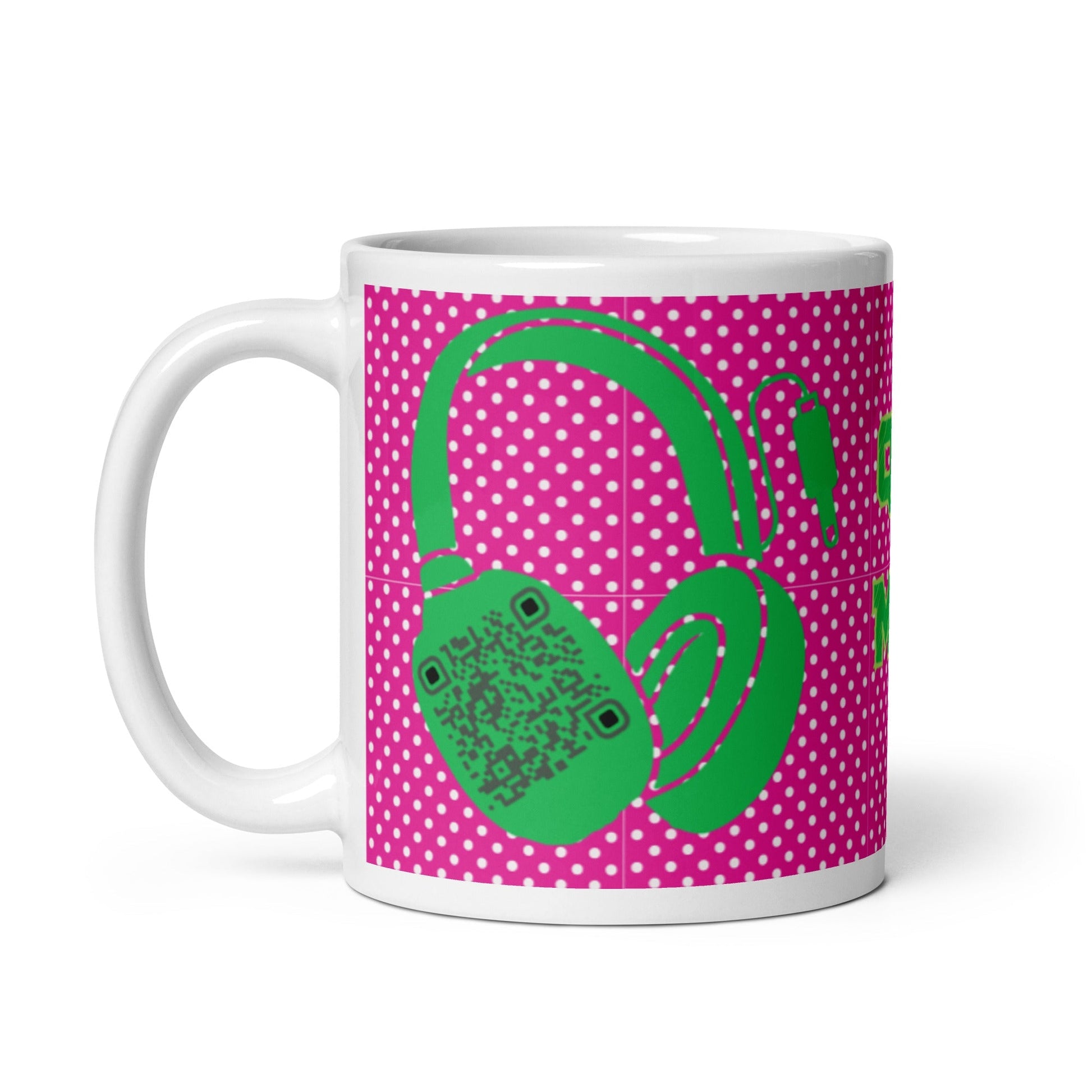 Custom QR Code Mug Polka Dot Design β Share Your Music