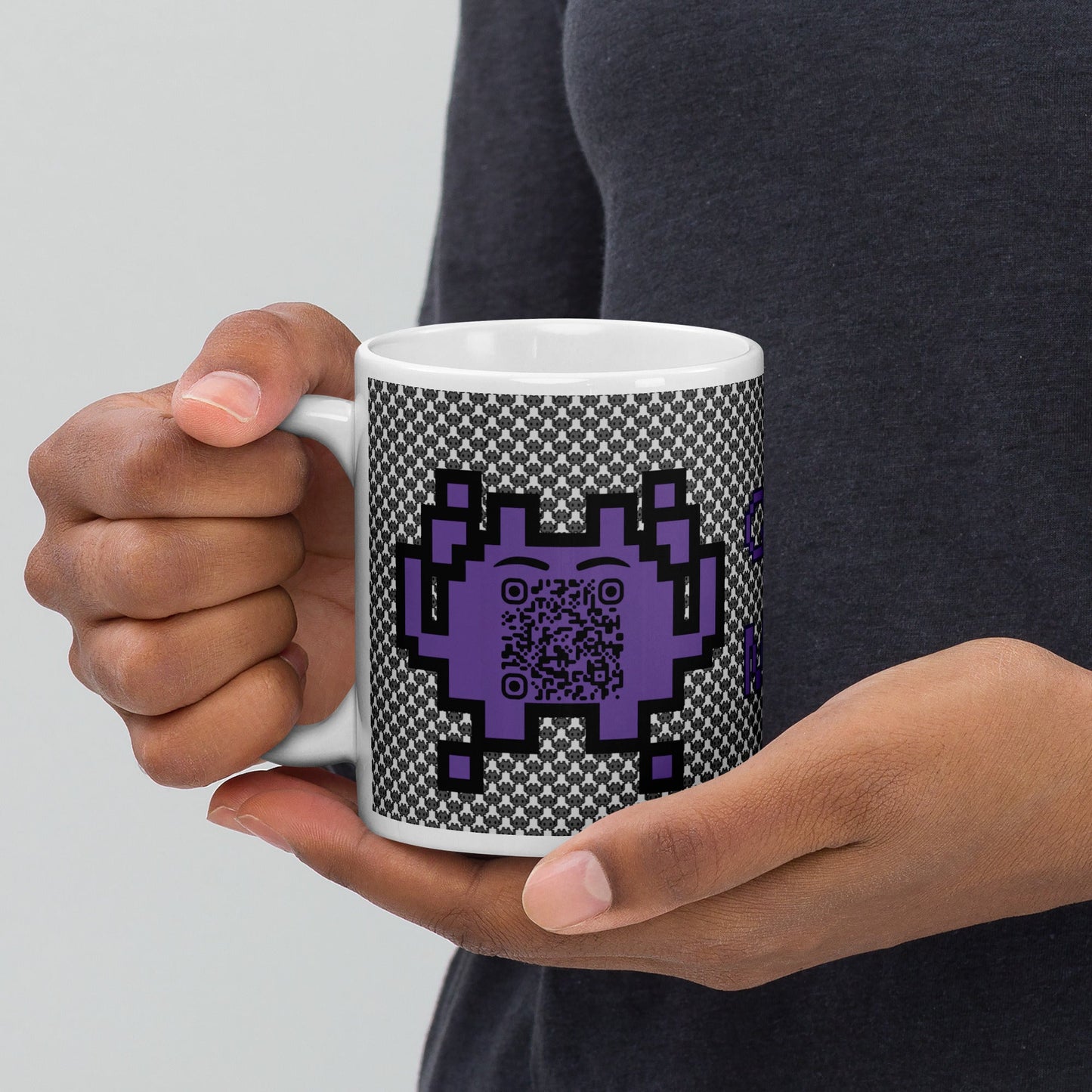 Alien Emoji QR Code Mono Mug β Share Your Gaming Stats