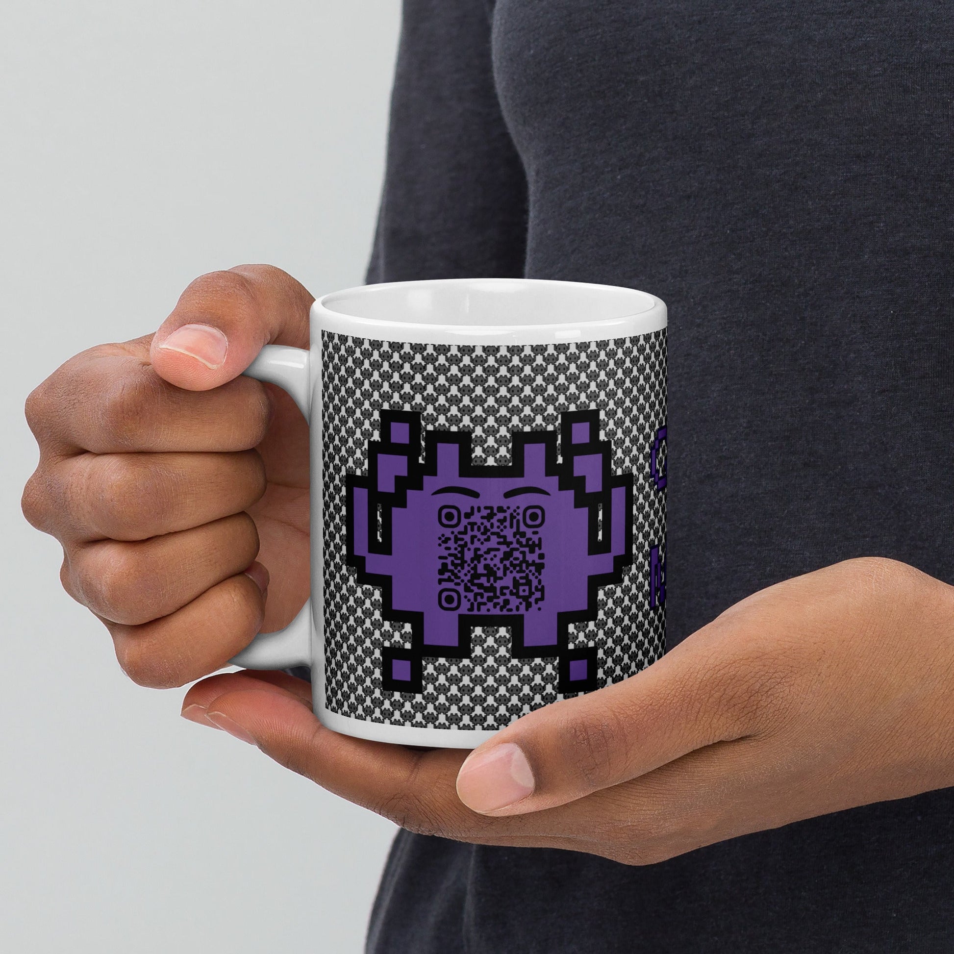 Alien Emoji QR Code Mono Mug β Share Your Gaming Stats