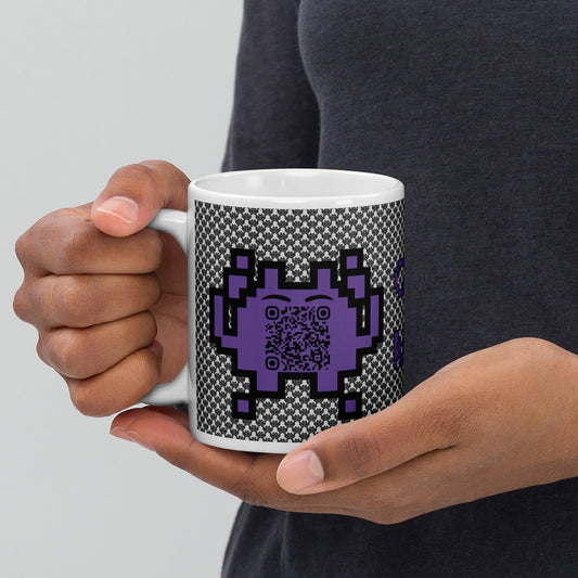 Alien Emoji QR Code Mono Mug – Share Your Gaming Stats