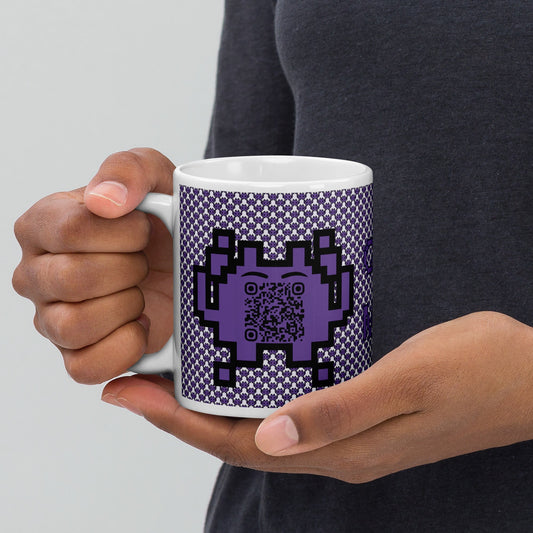 Alien Emoji QR Code Mug Original – Share Your Gaming World