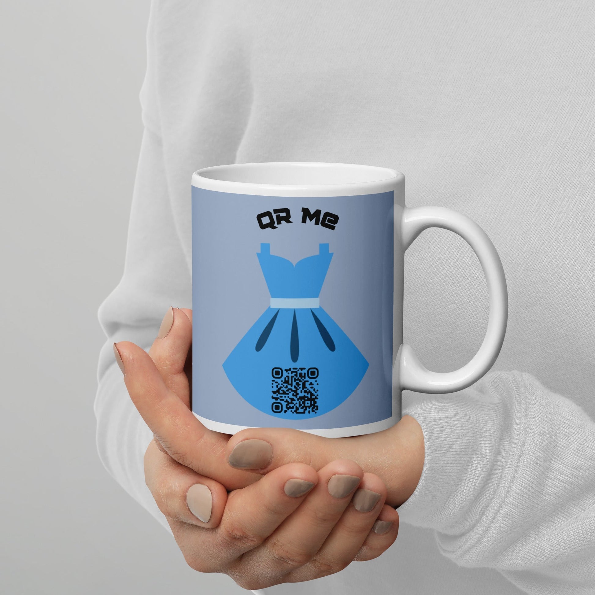 Dress Emoji Personalized QR Code mug