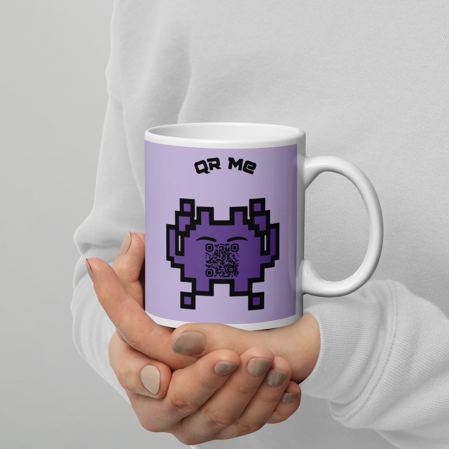 Alien Emoji Personalized QR Code mug