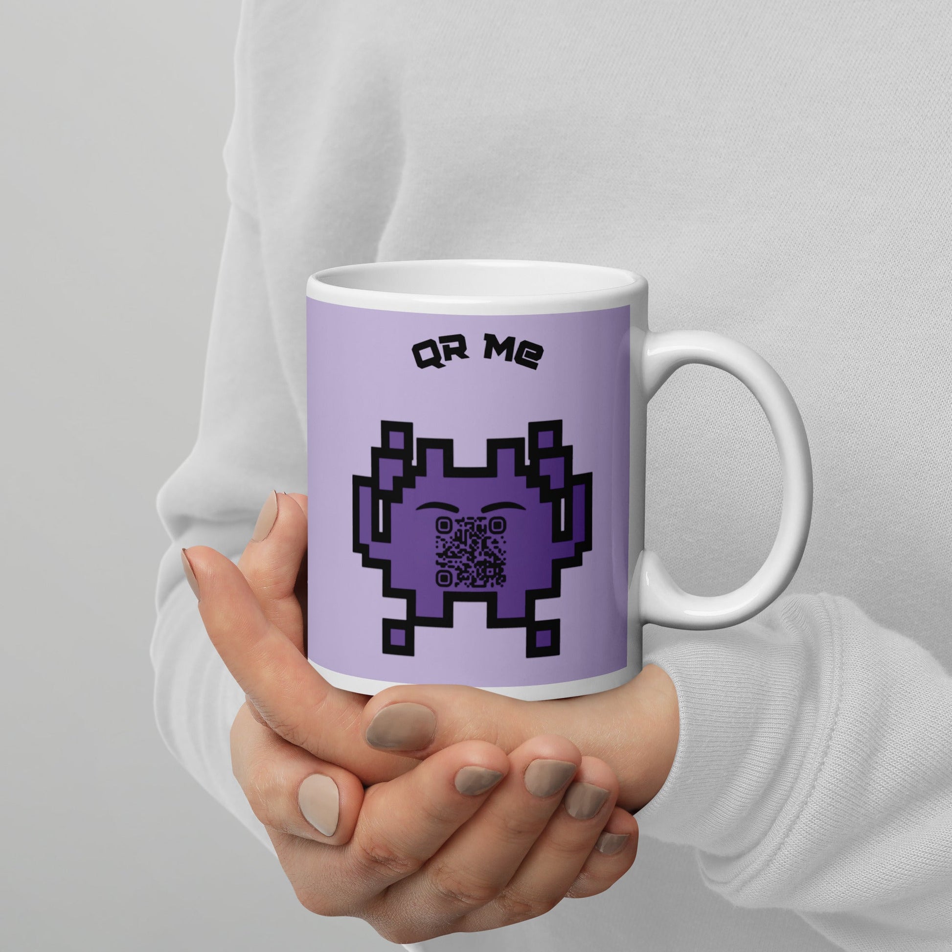 Alien Emoji Personalized QR Code mug