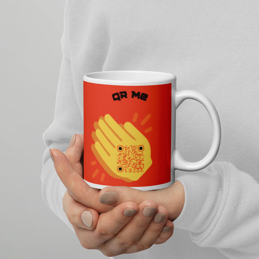 Wave Emoji Personalized QR Code mug