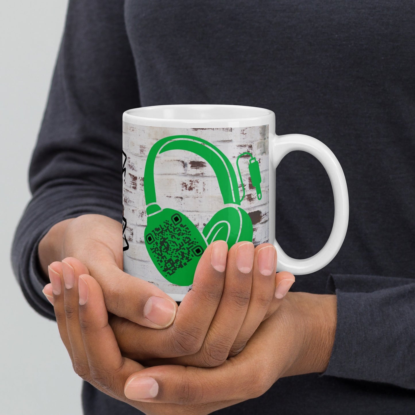 Graffiti Wall Art QR Code Mug β Share Your Music in Style