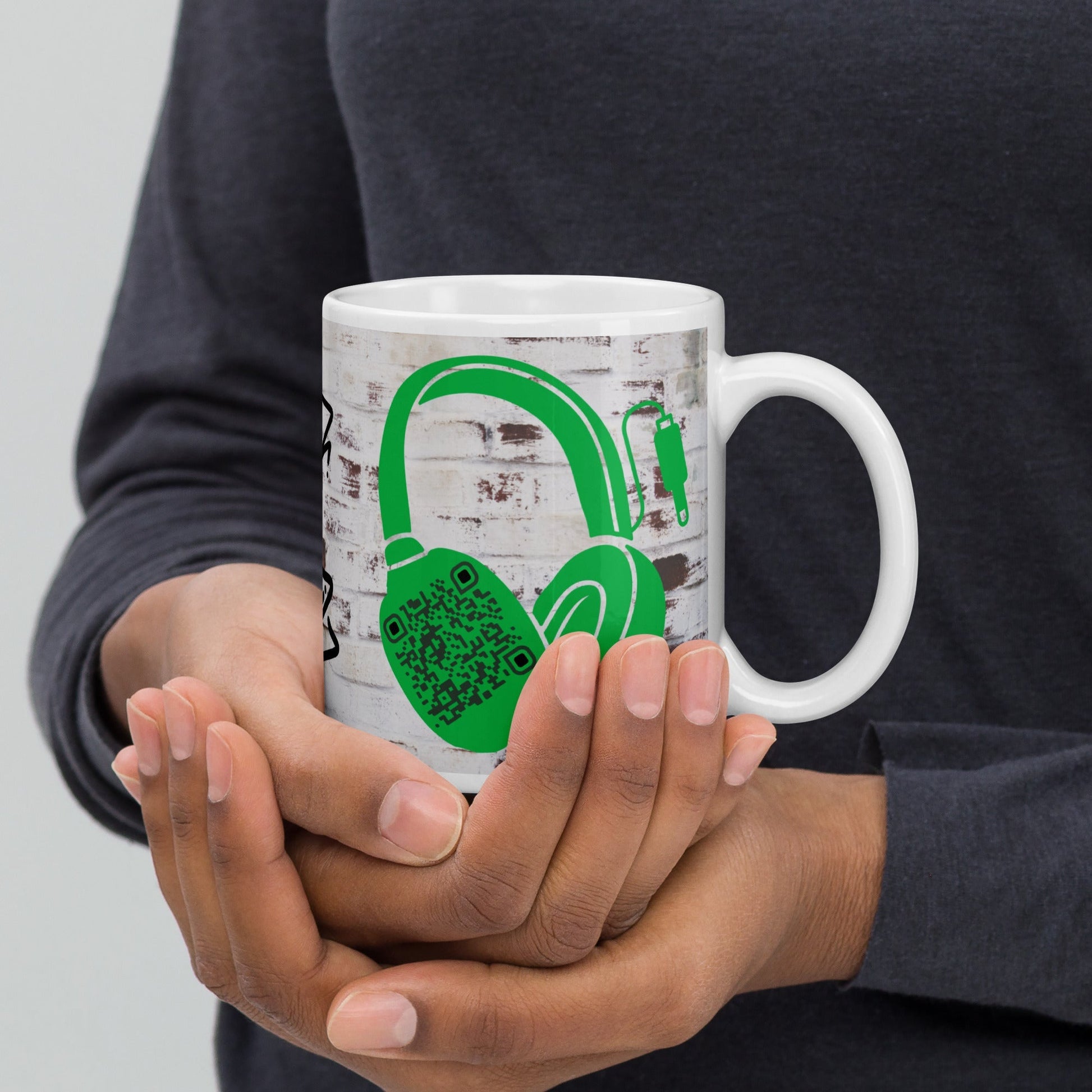Graffiti Wall Art QR Code Mug β Share Your Music in Style