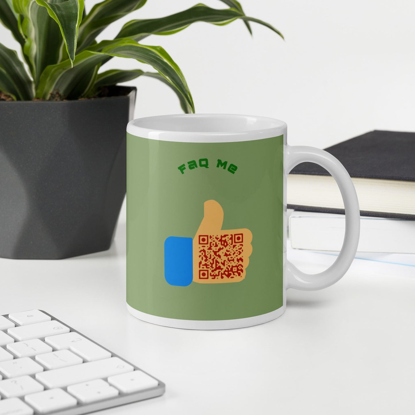 FAQ Me Personalized QR Code Pistachio mug