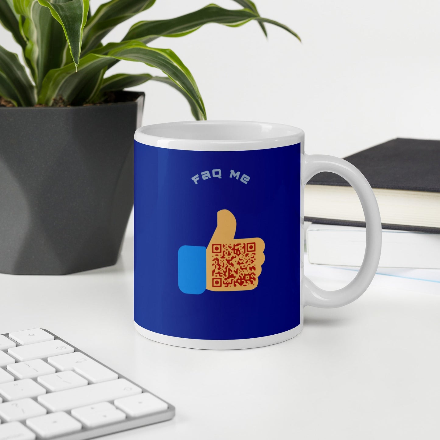 FAQ Me Personalized QR Code Royal Blue mug