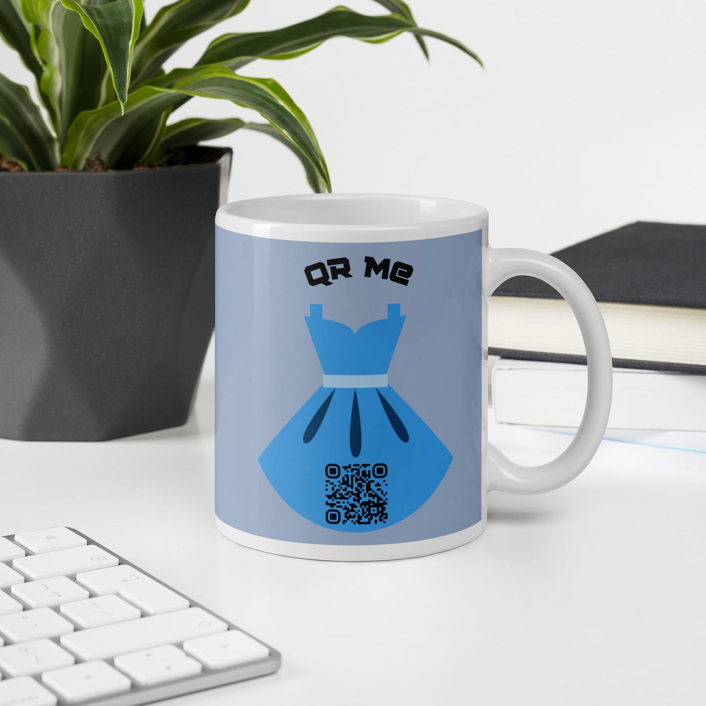 Dress Emoji Personalized QR Code mug