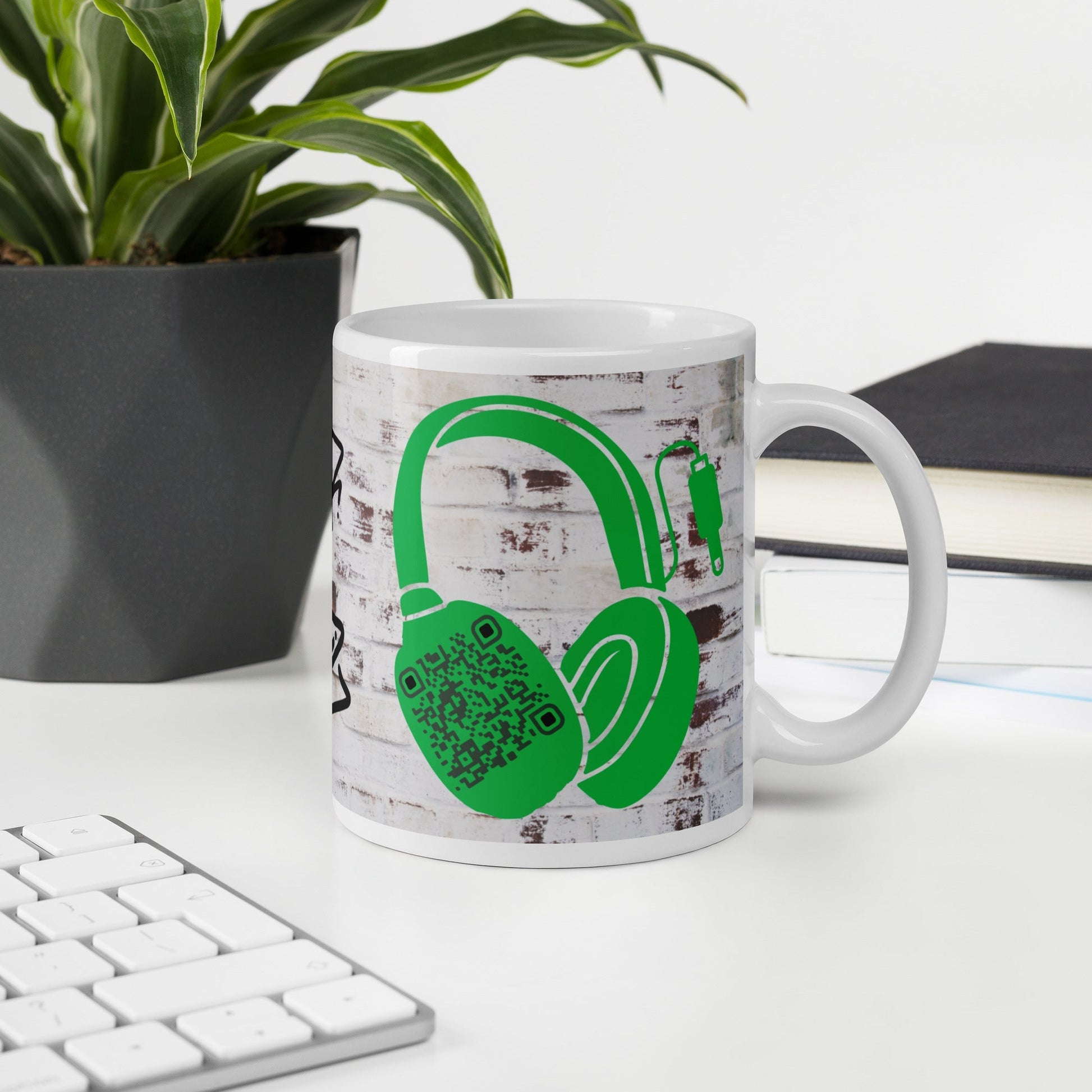 Graffiti Wall Art QR Code Mug β Share Your Music in Style