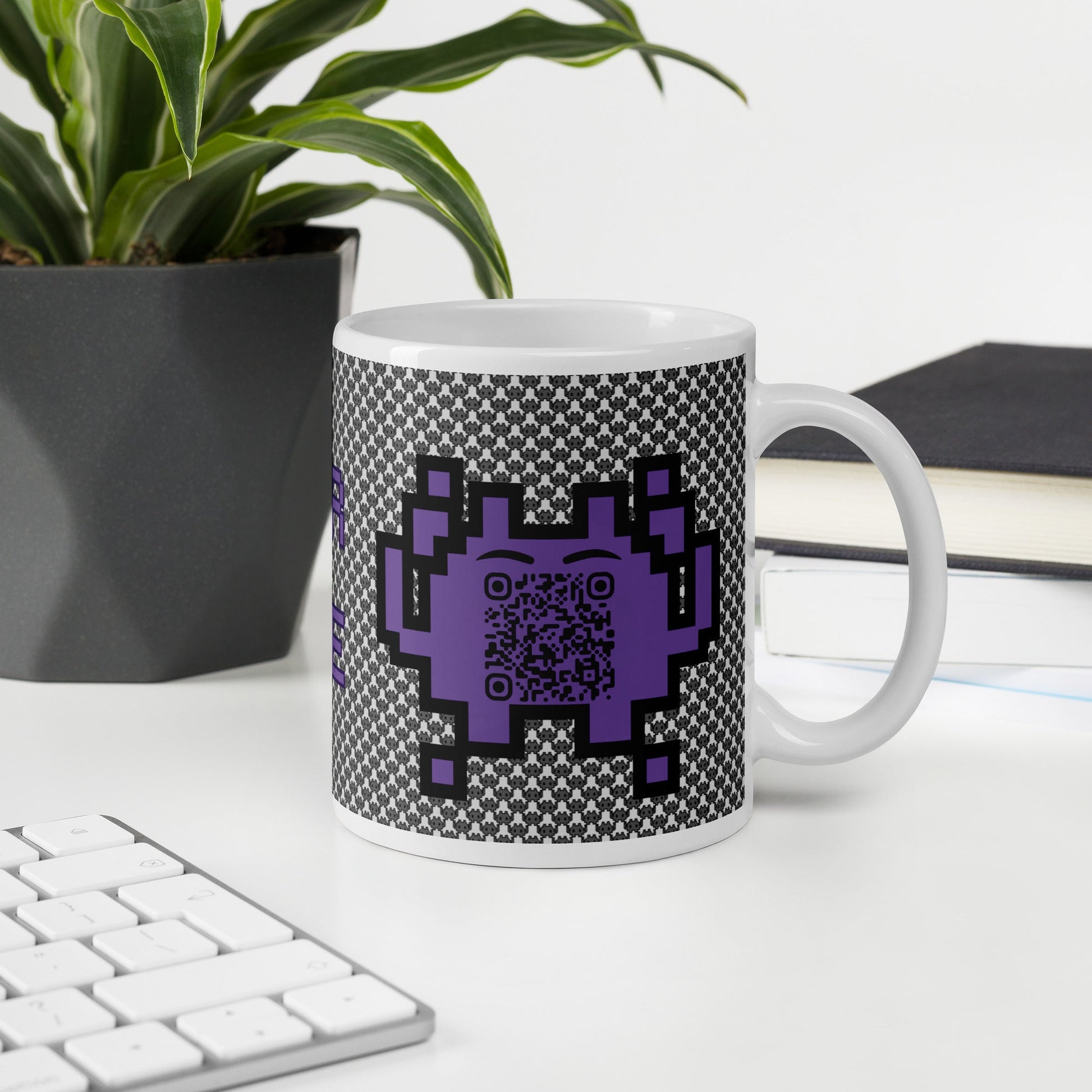 Alien Emoji QR Code Mono Mug β Share Your Gaming Stats