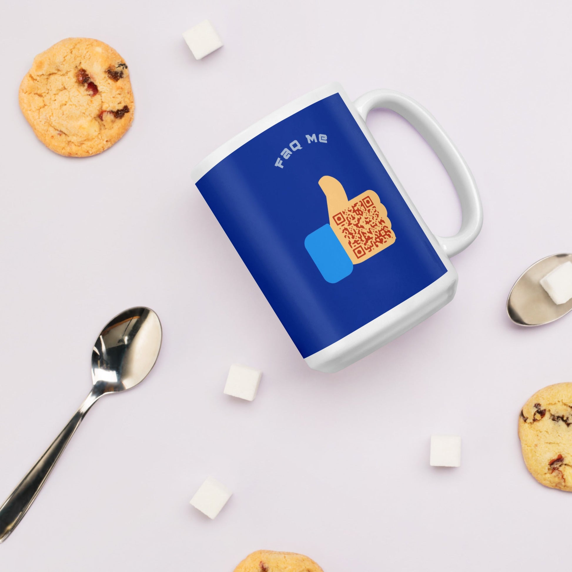 FAQ Me Personalized QR Code Royal Blue mug