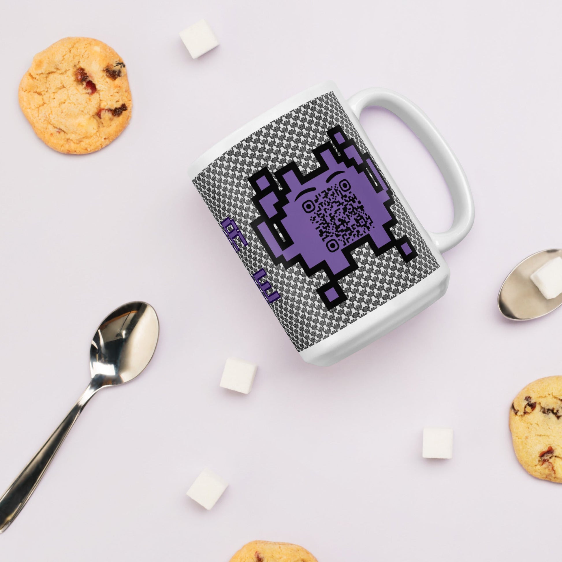 Alien Emoji QR Code Mono Mug β Share Your Gaming Stats
