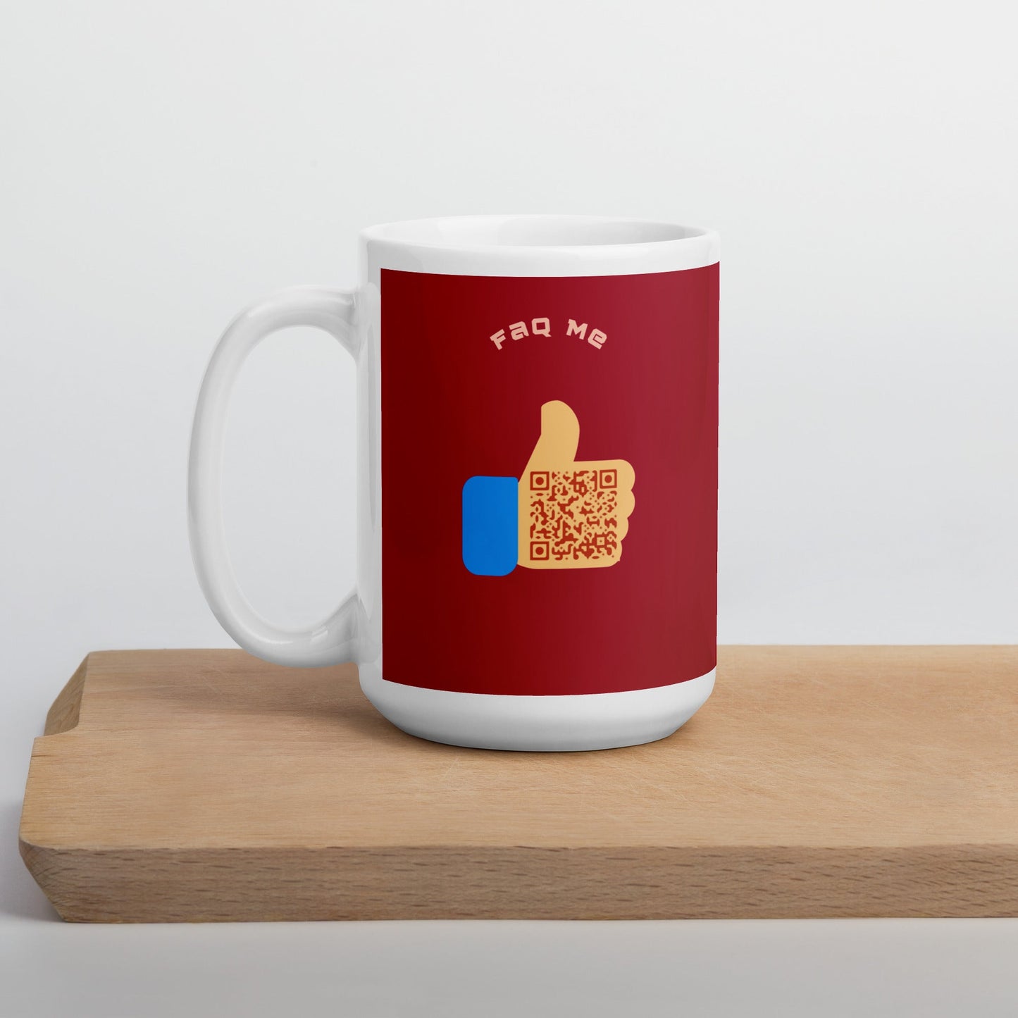FAQ Me© Personalized QR Code Dark Red mug