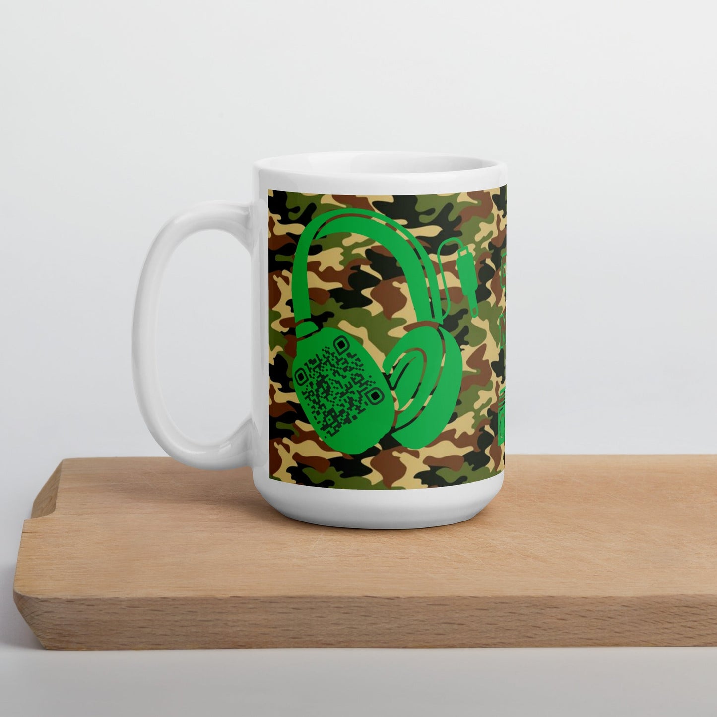 Personalized Camouflage QR Code Mug – Music Sharing Made Easy