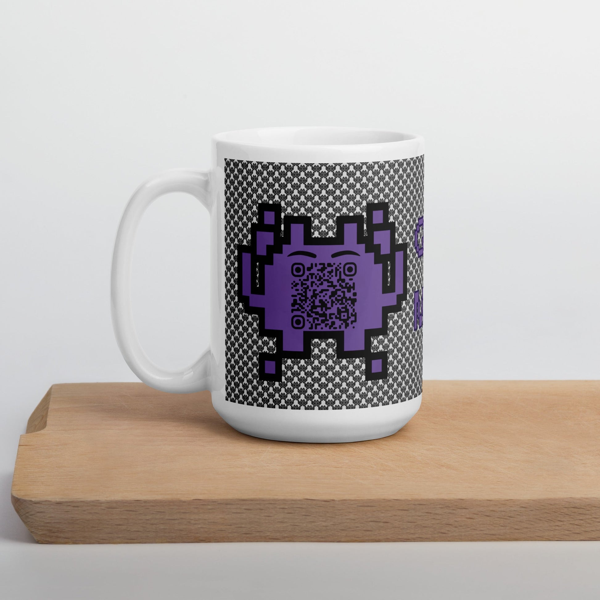 Alien Emoji QR Code Mono Mug β Share Your Gaming Stats