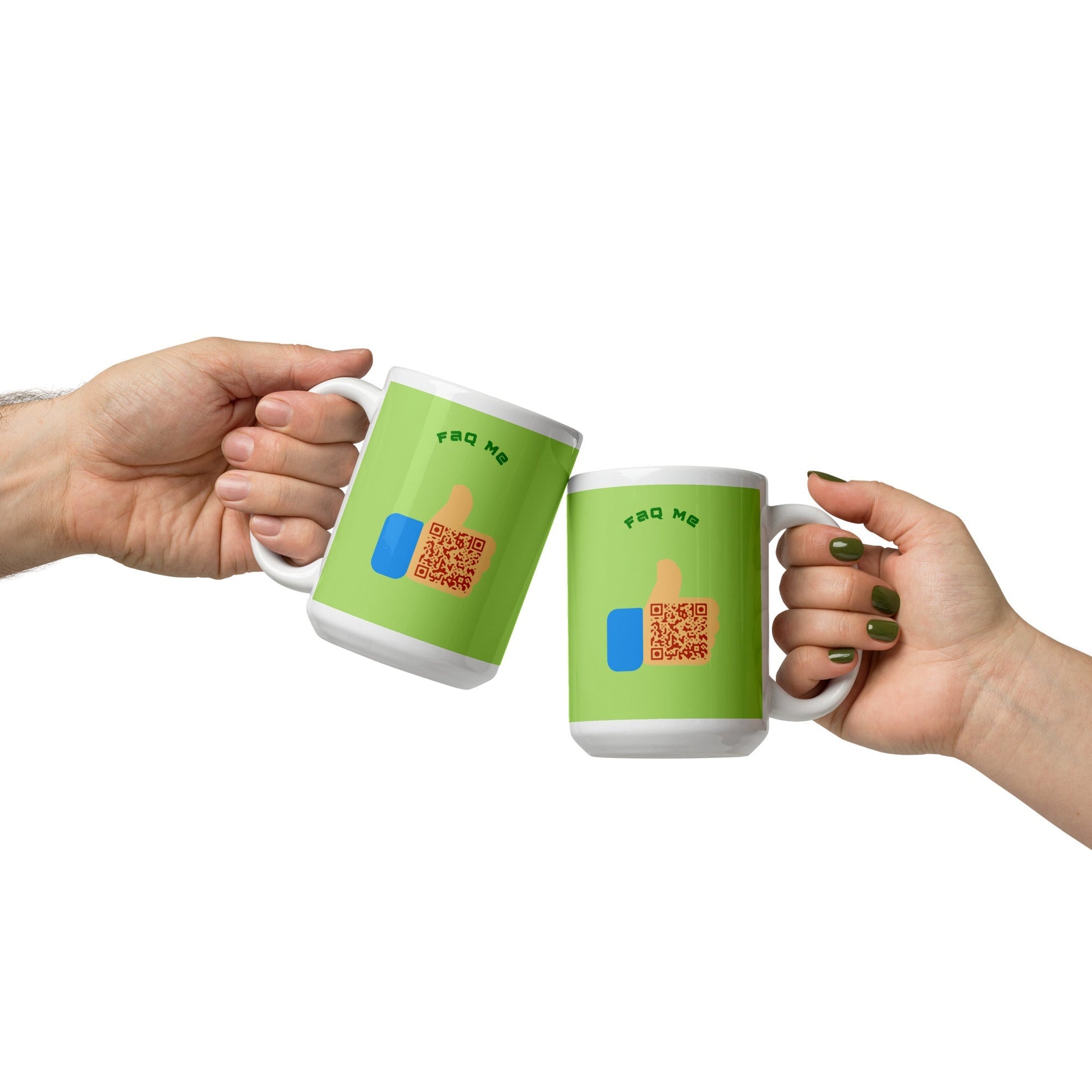 FAQ Me Personalized QR Code Acid Green Mug