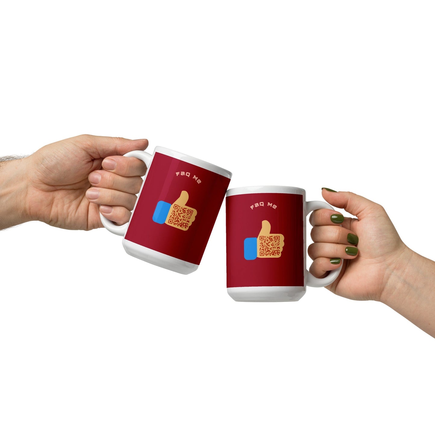 FAQ Me© Personalized QR Code Dark Red mug