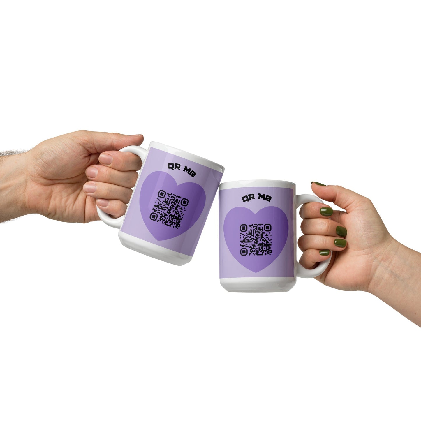 Purple Heart Emoji QR Code Me mug