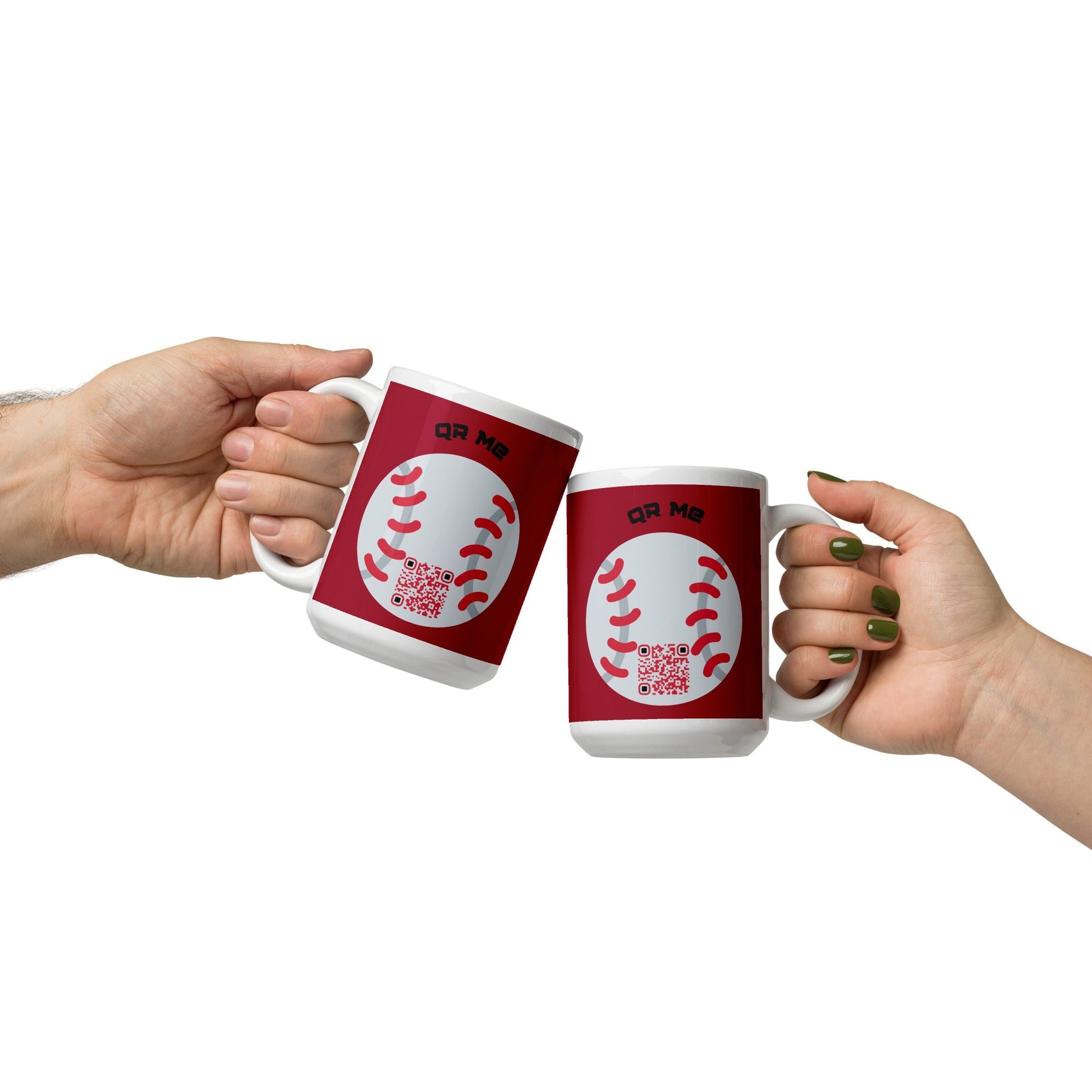 Baseball Emoji Personalized QR Code mug