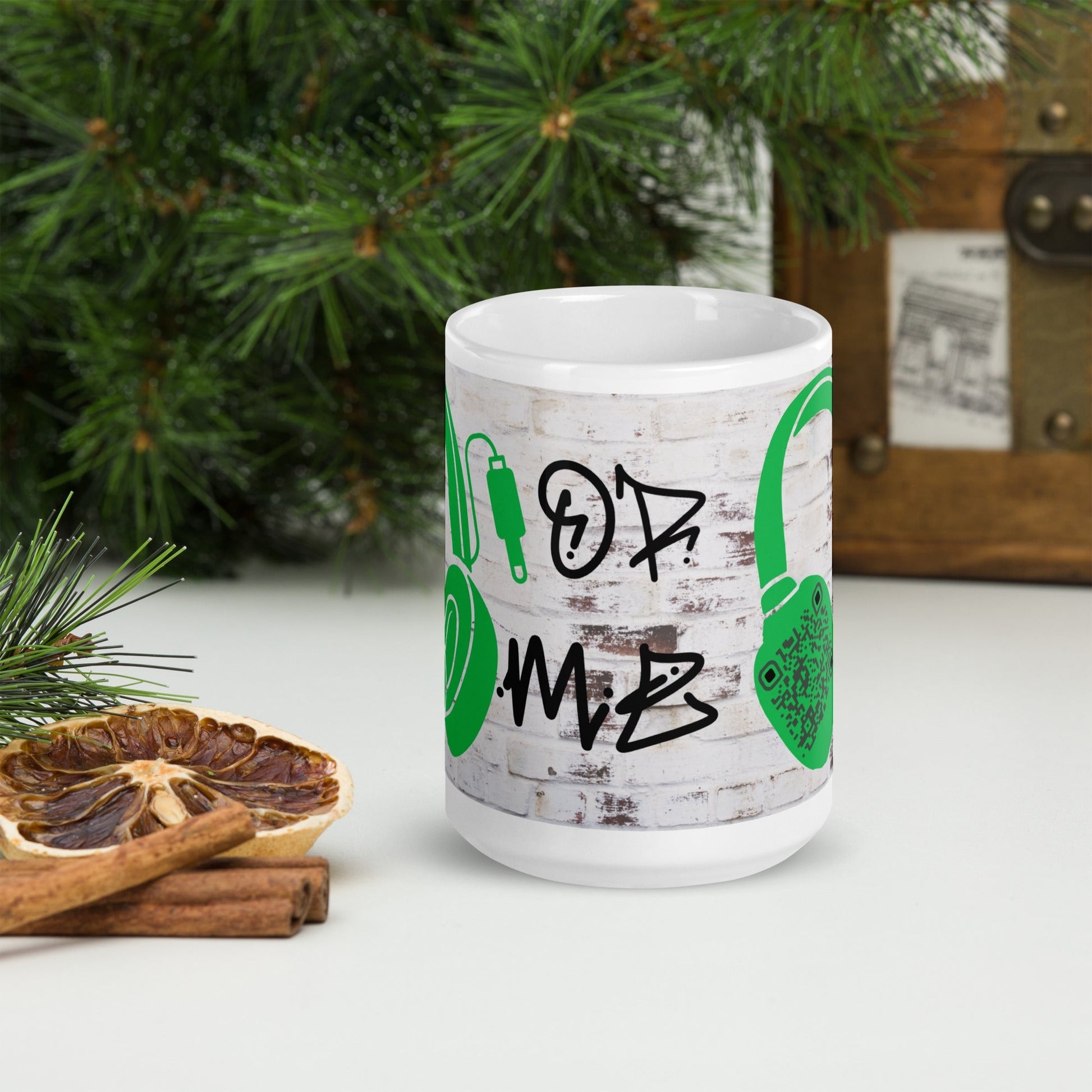 Graffiti Wall Art QR Code Mug β Share Your Music in Style