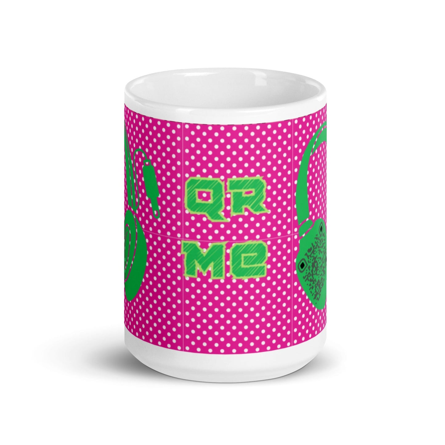Custom QR Code Mug Polka Dot Design β Share Your Music