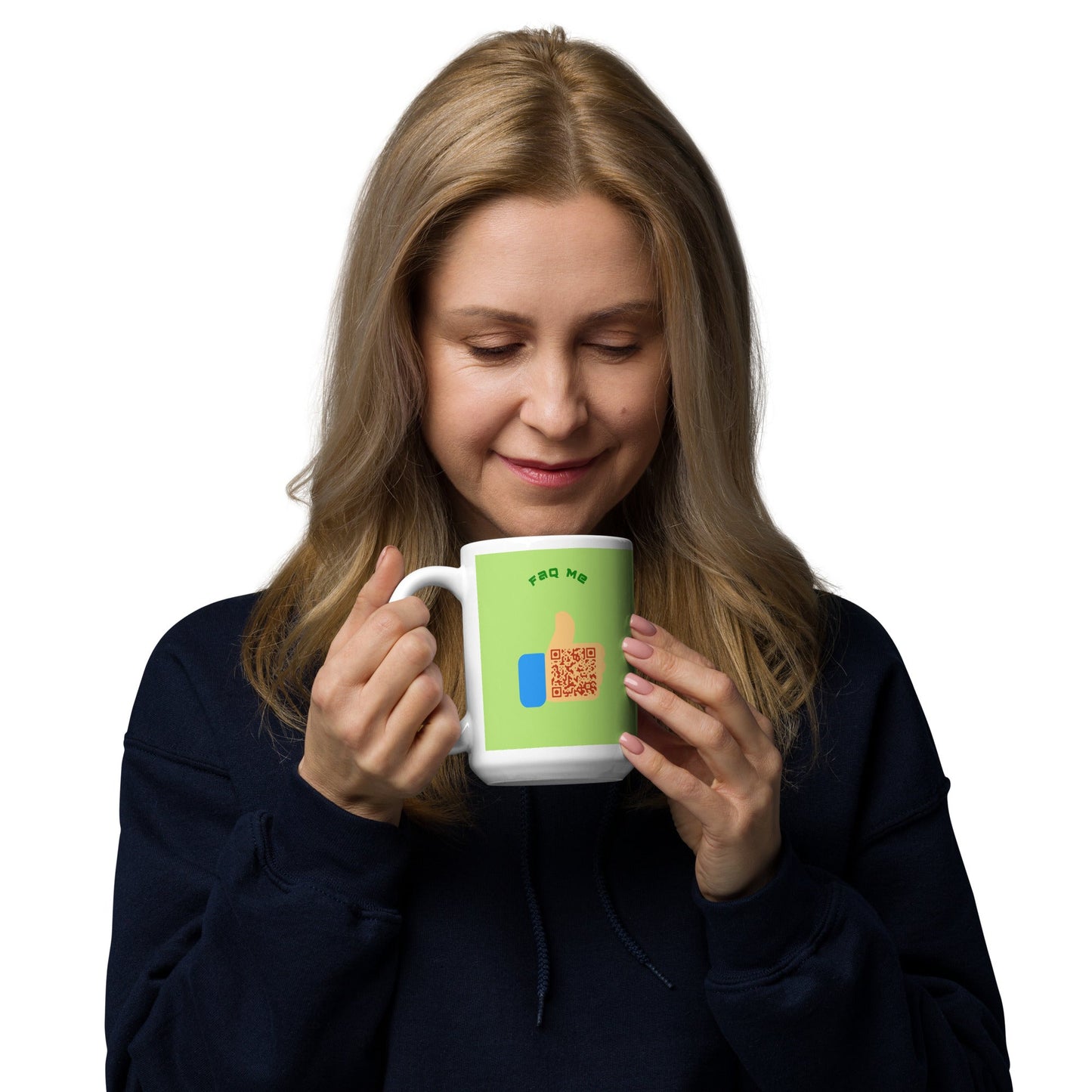 FAQ Me Personalized QR Code Acid Green Mug