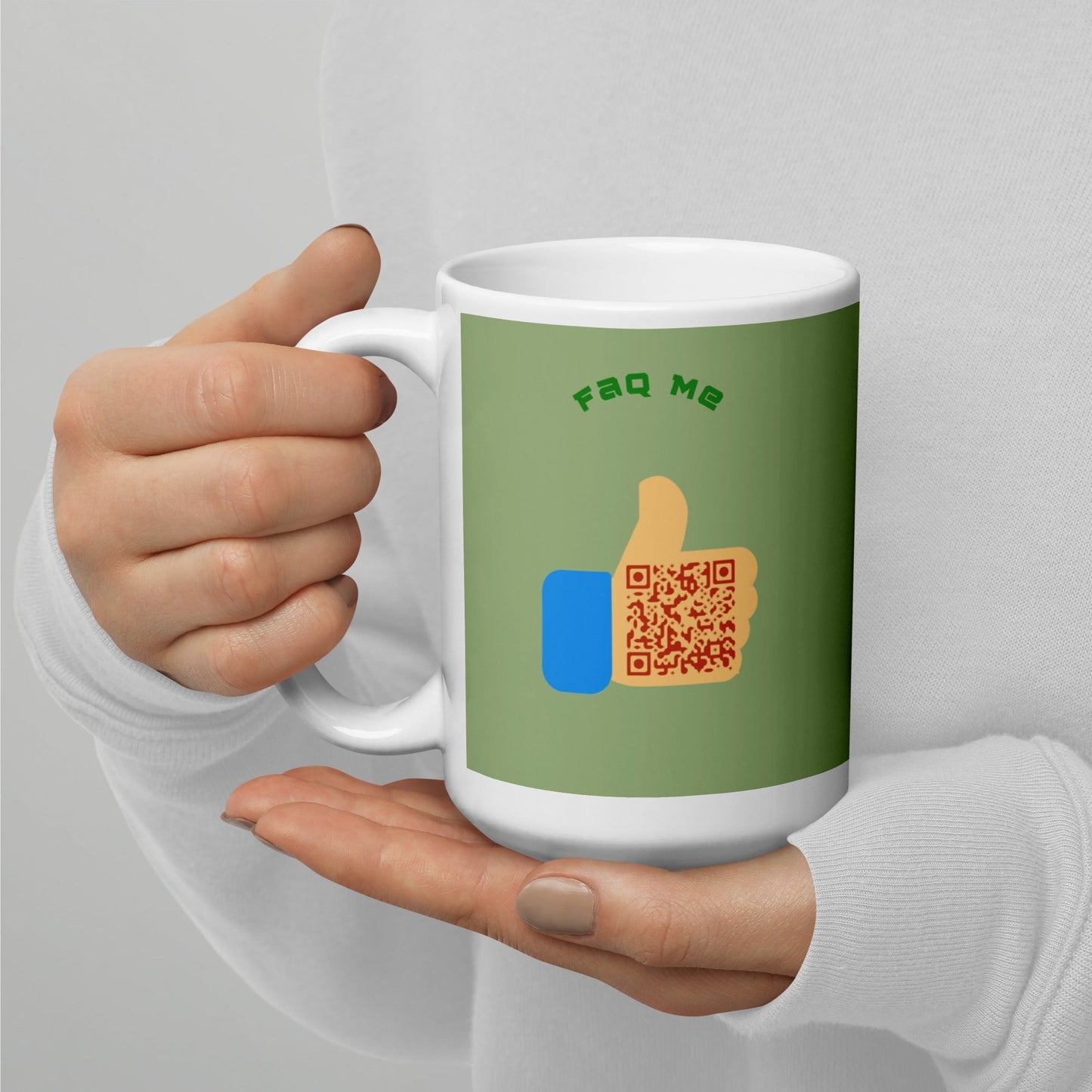 FAQ Me Personalized QR Code Pistachio mug