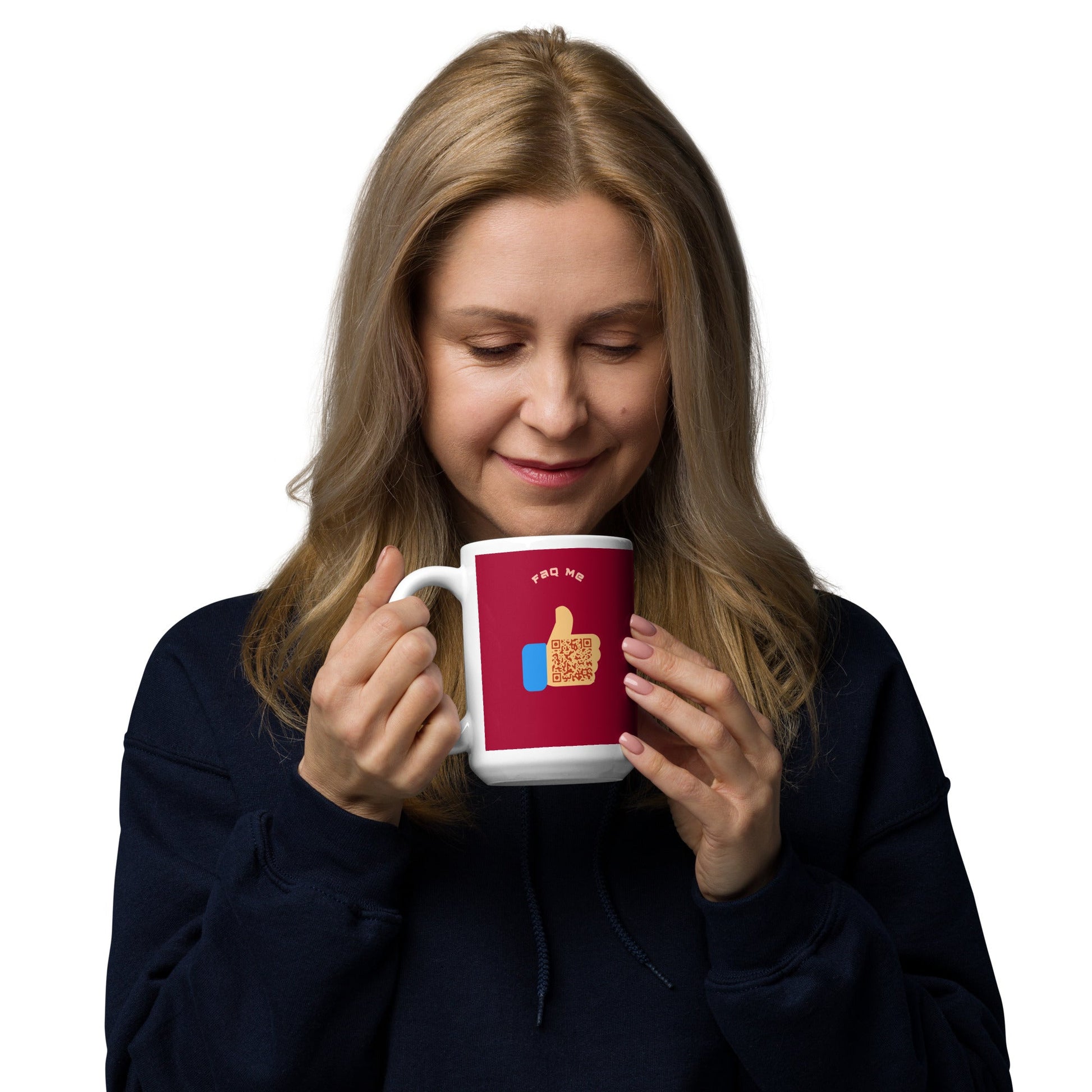 FAQ Me© Personalized QR Code Dark Red mug