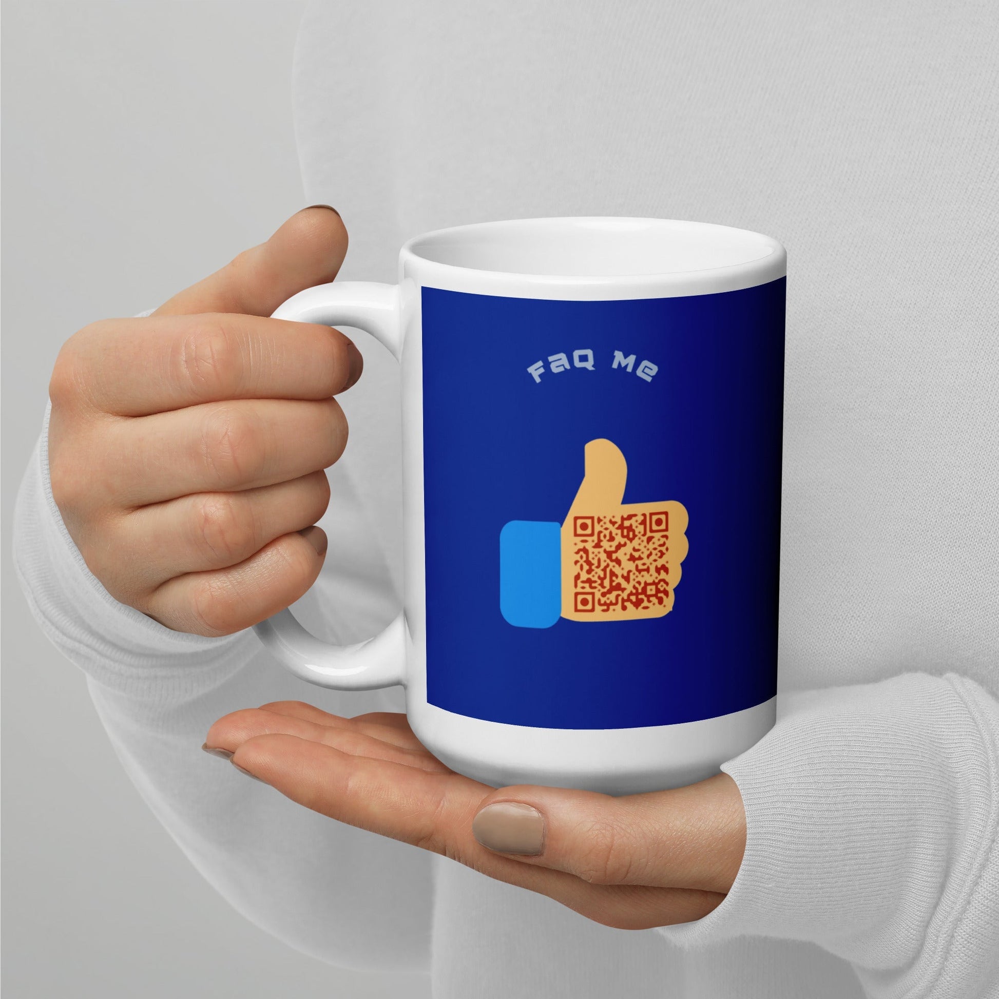 FAQ Me Personalized QR Code Royal Blue mug