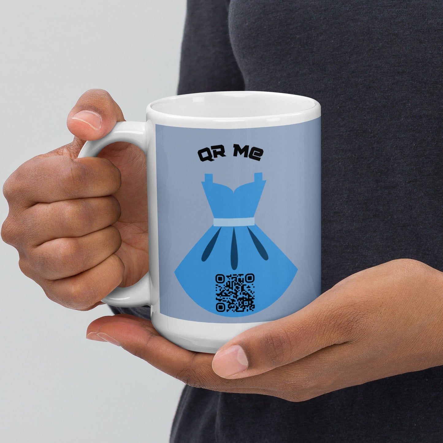 Dress Emoji Personalized QR Code mug