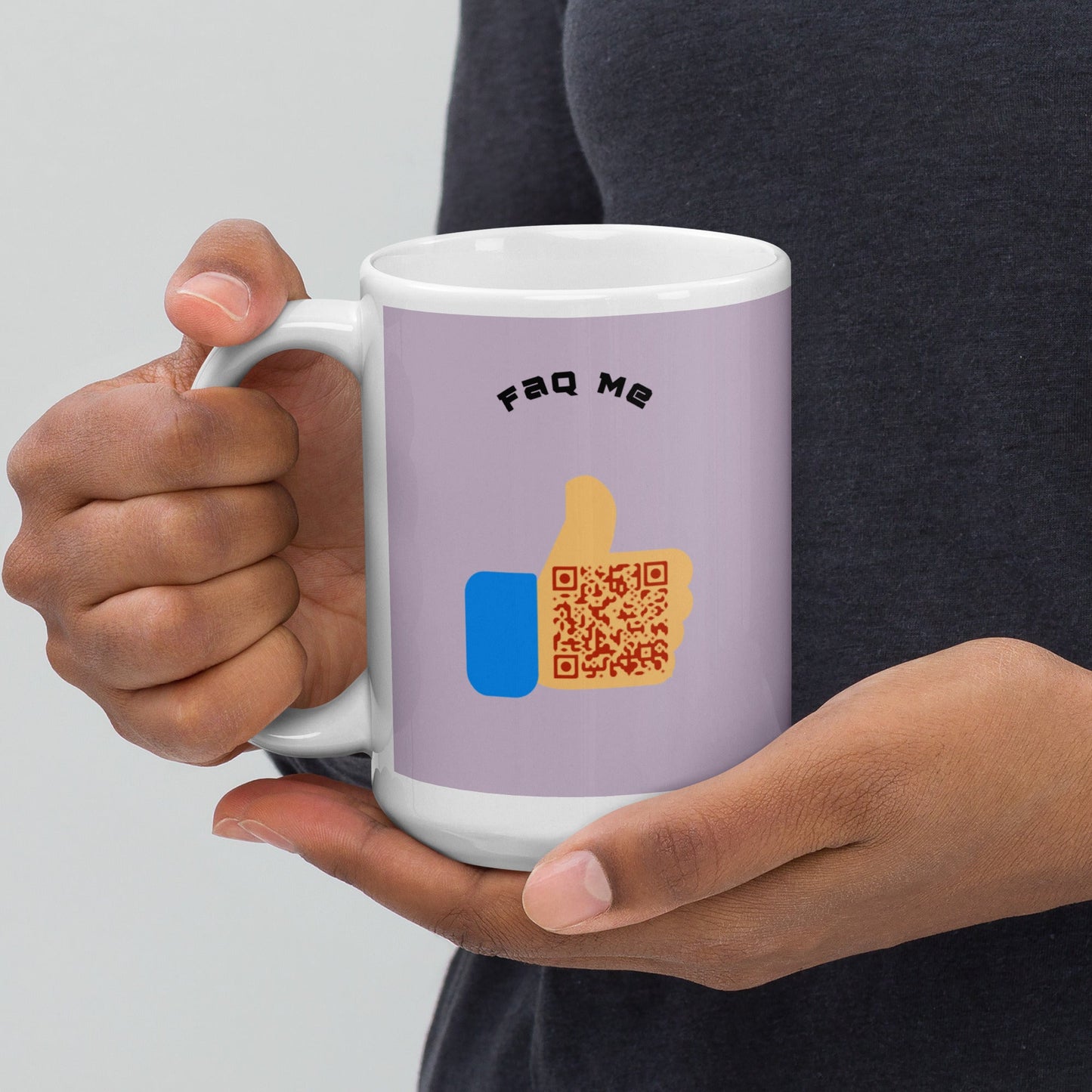 FAQ Me Personalized QR Code Lavender mug