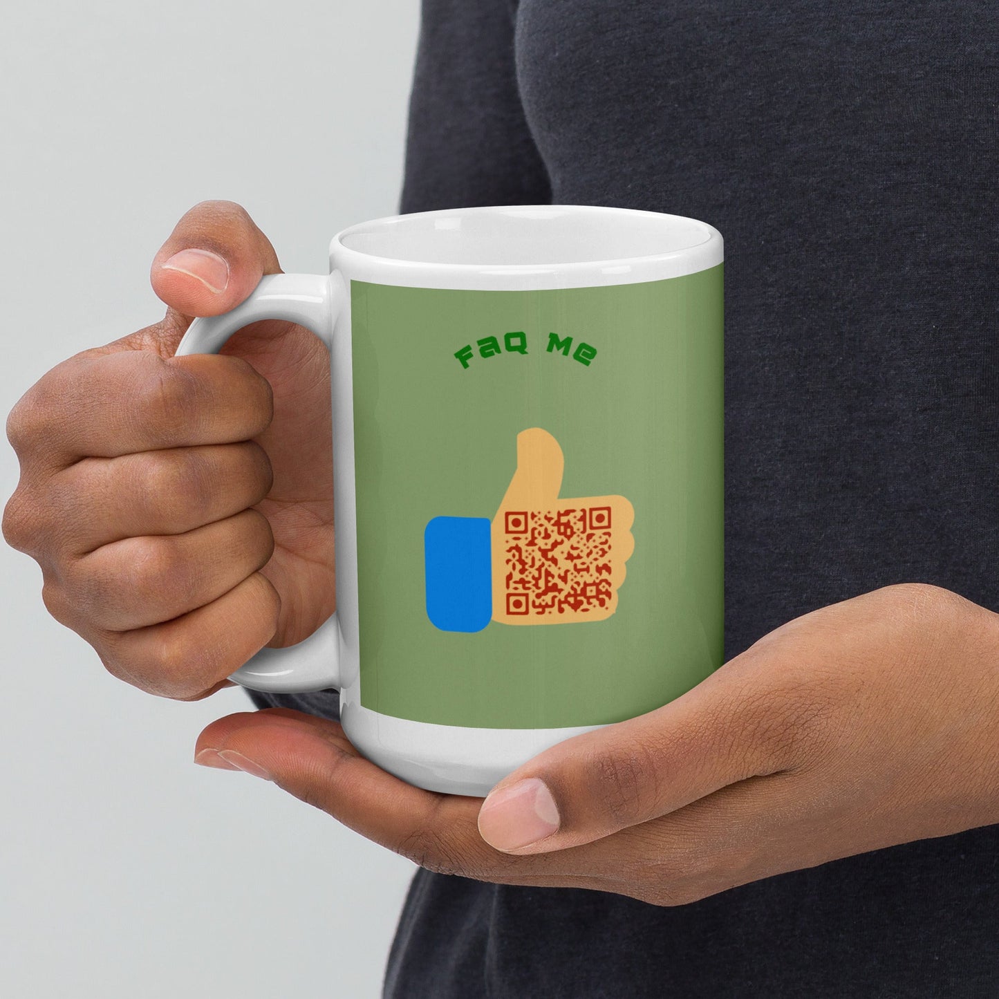 FAQ Me Personalized QR Code Pistachio mug