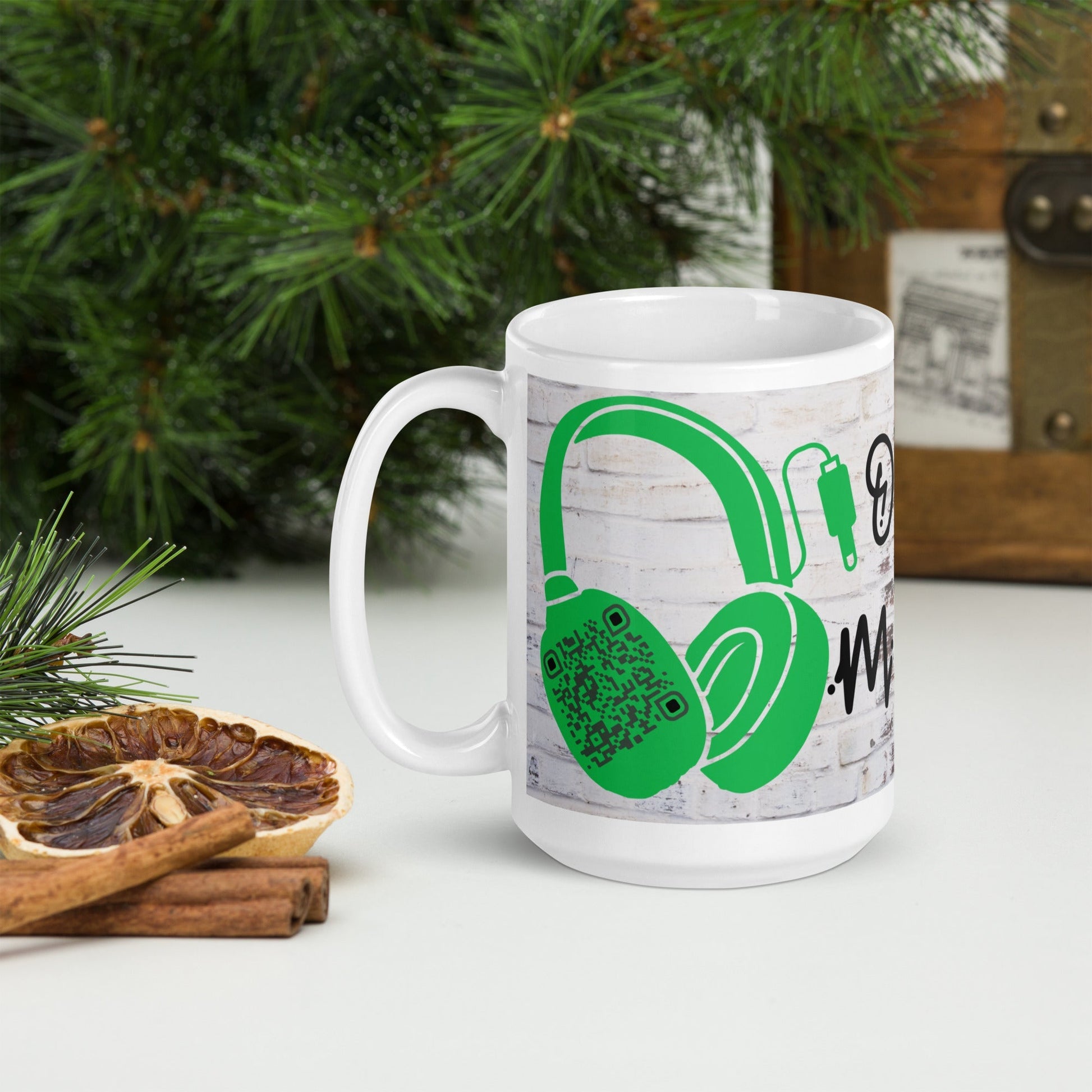 Graffiti Wall Art QR Code Mug β Share Your Music in Style