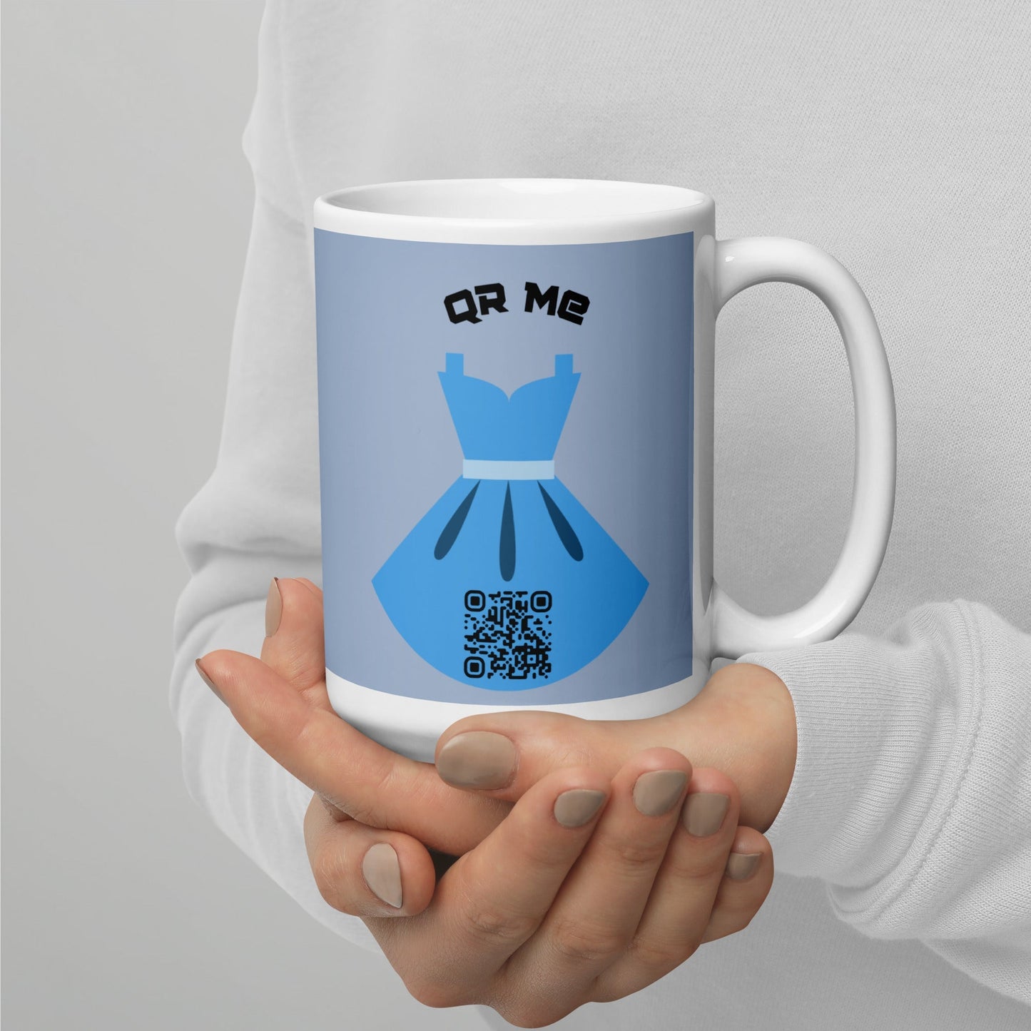 Dress Emoji Personalized QR Code mug