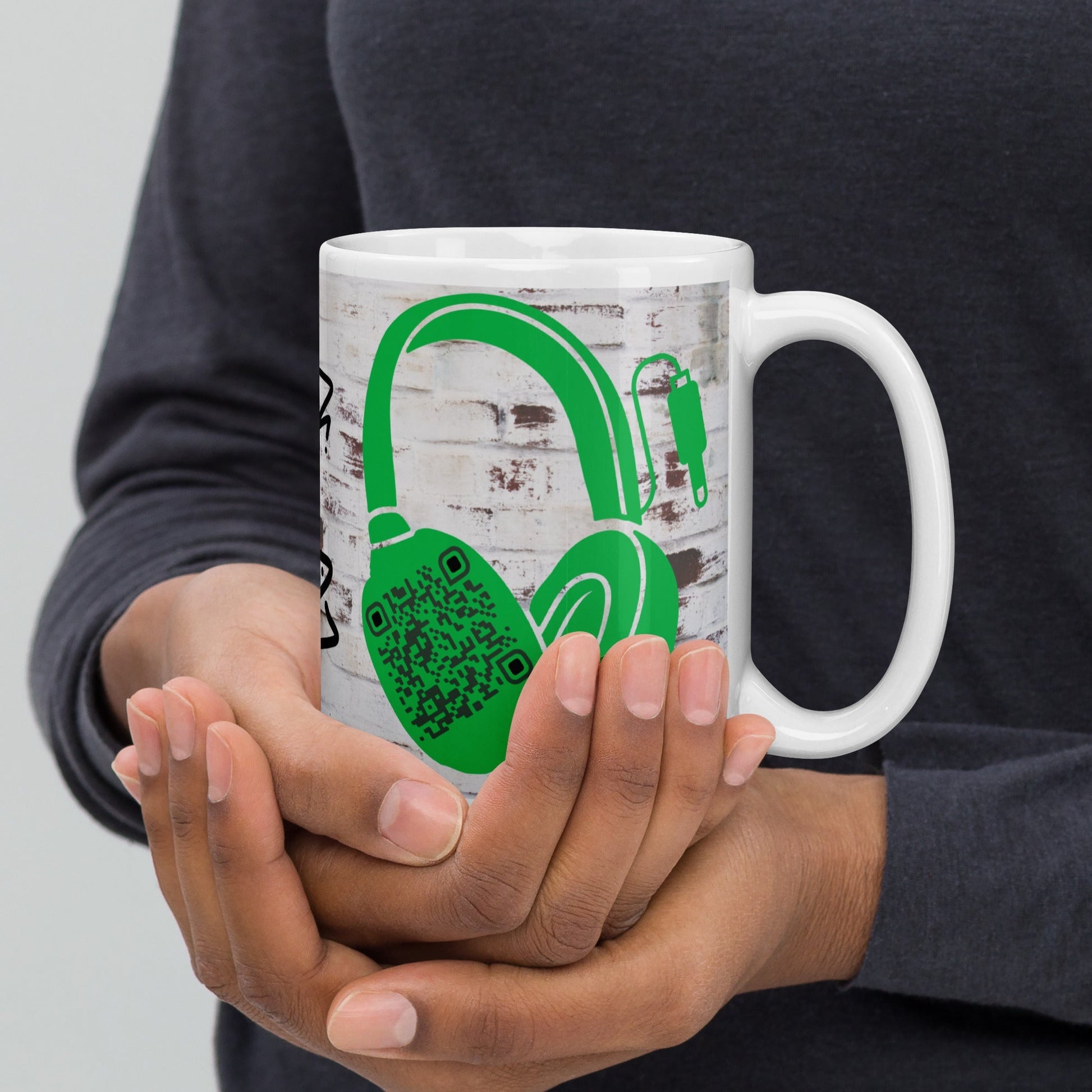 Graffiti Wall Art QR Code Mug β Share Your Music in Style
