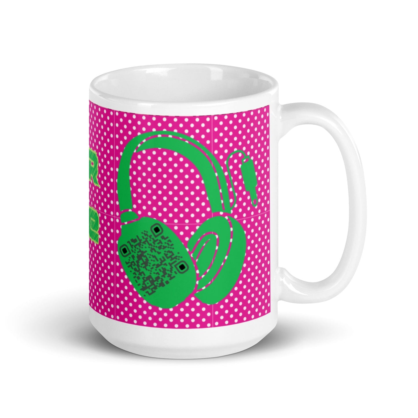 Custom QR Code Mug Polka Dot Design β Share Your Music