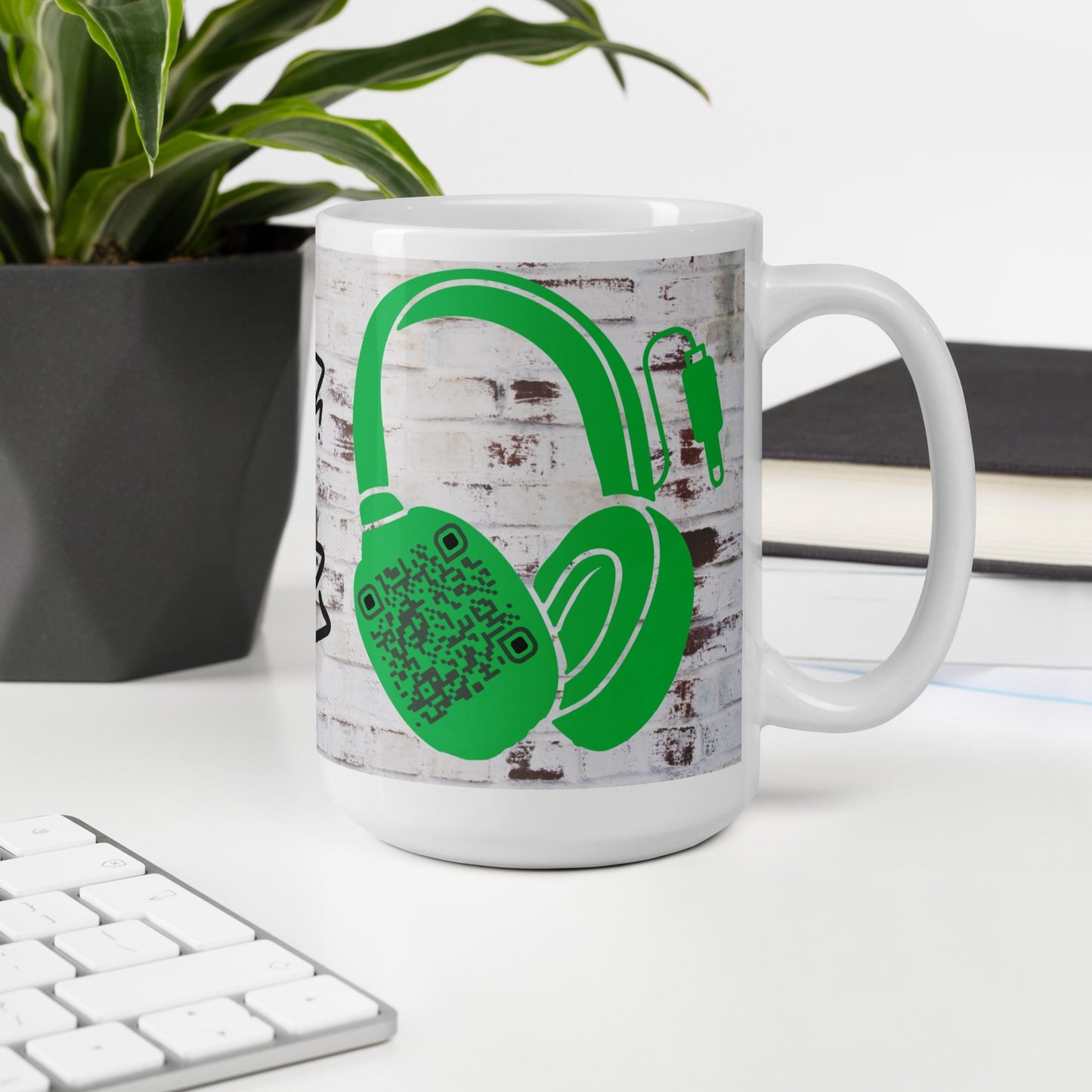 Graffiti Wall Art QR Code Mug β Share Your Music in Style