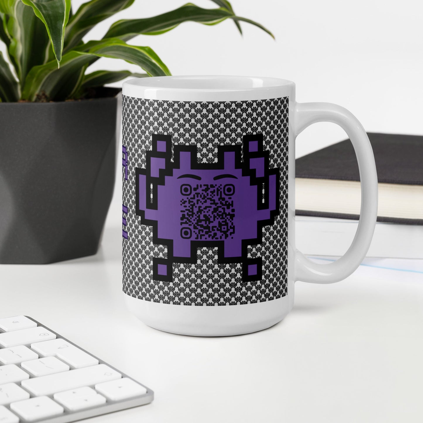 Alien Emoji QR Code Mono Mug β Share Your Gaming Stats