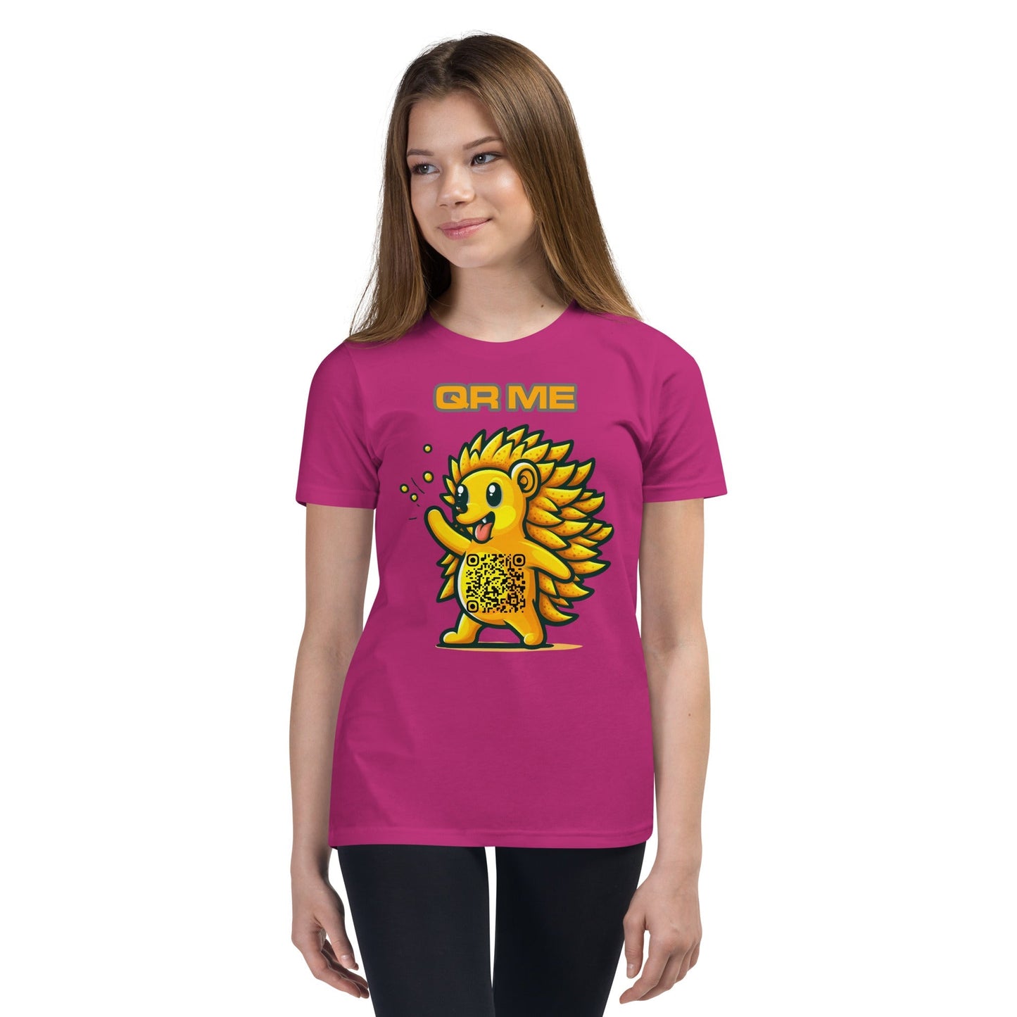 Fun Hedgehog Emoji QR Code Youth T-Shirt