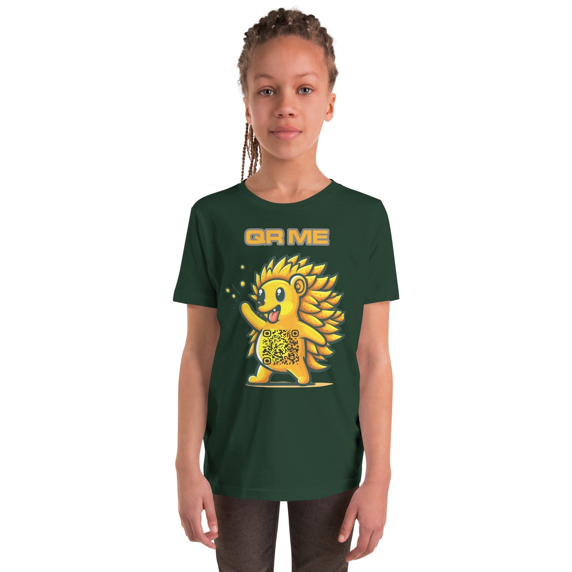 Fun Hedgehog Emoji QR Code Youth T-Shirt