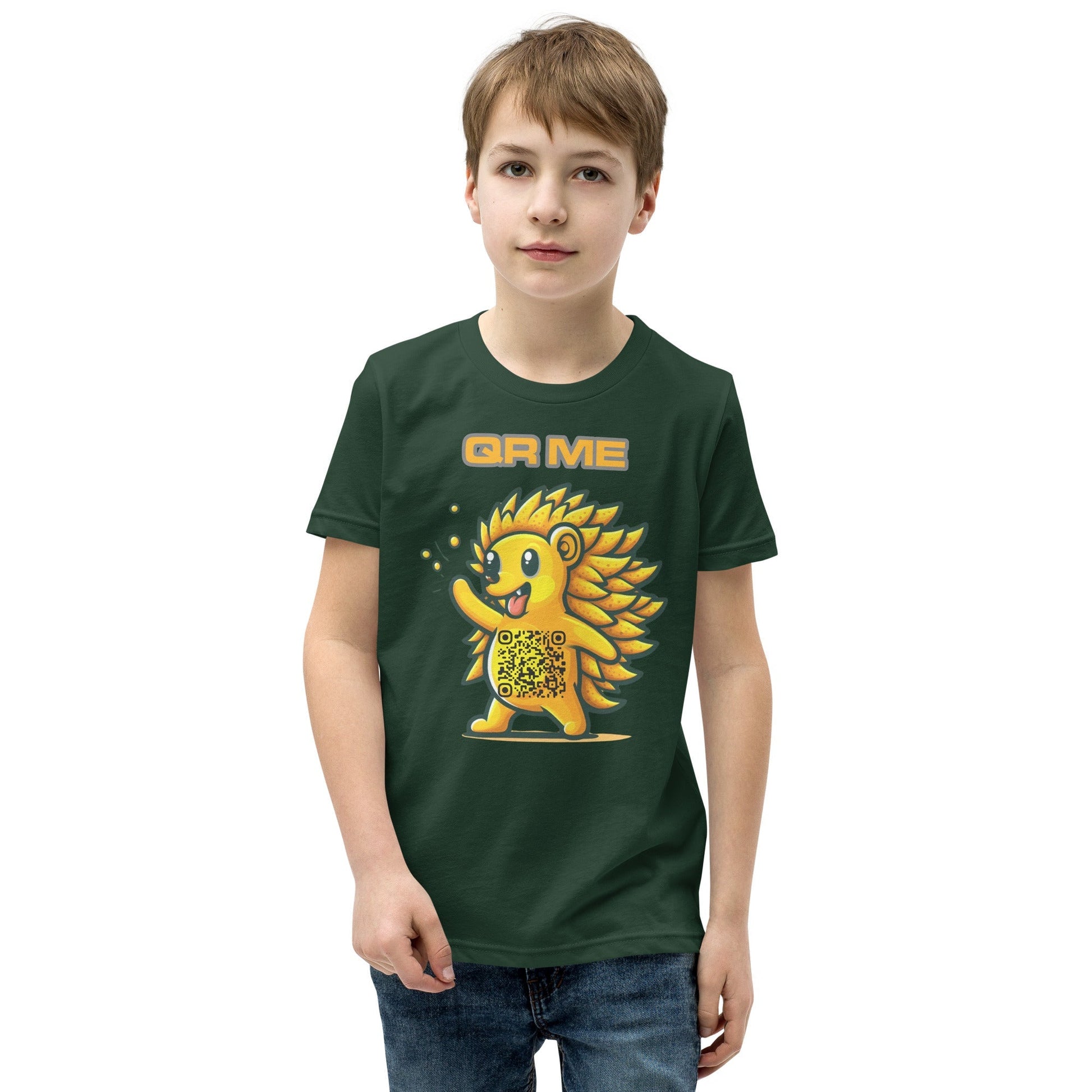 Fun Hedgehog Emoji QR Code Youth T-Shirt